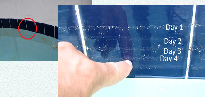 Swimming Pool Leak tile dust